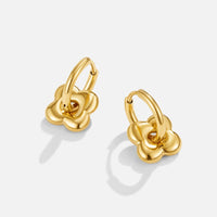Golden Flower Puff Earrings - Beautiful Earth Boutique