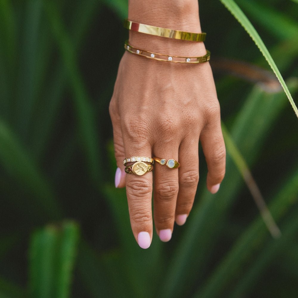 Golden Hummingbird Signet Ring - Beautiful Earth Boutique