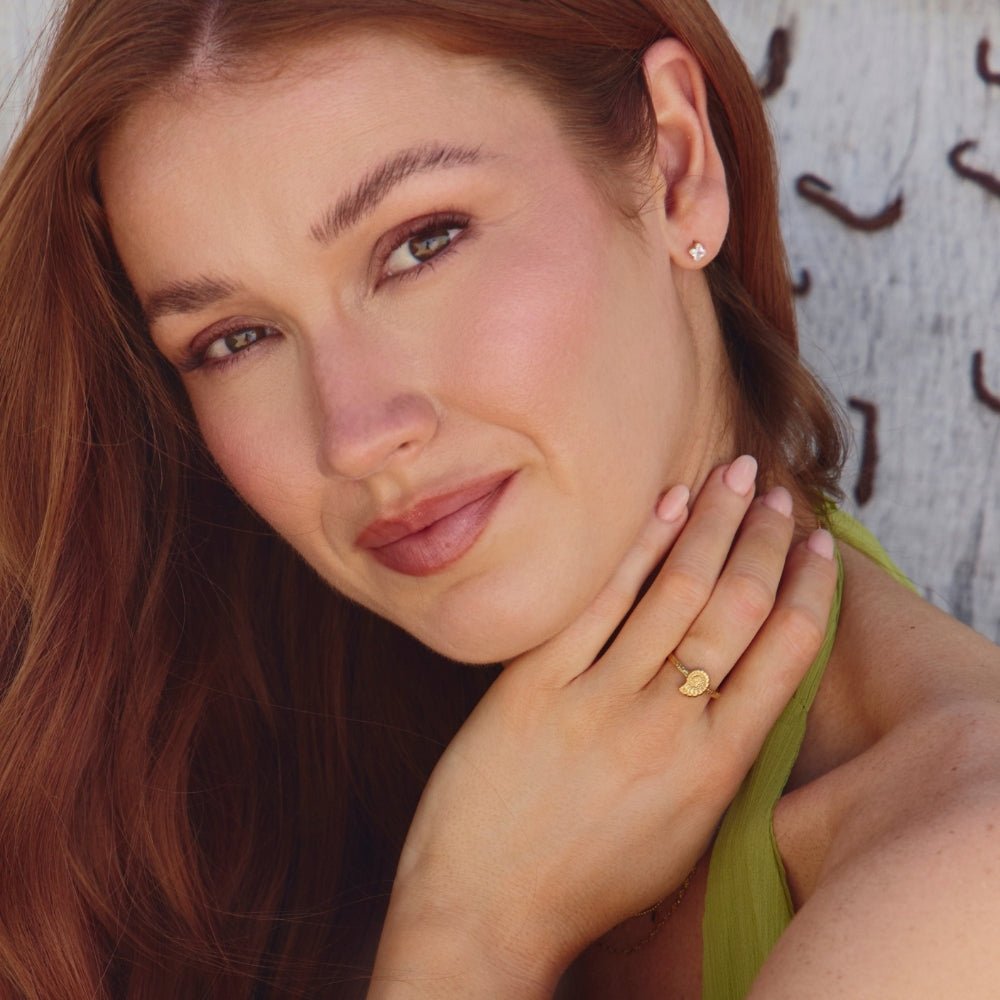 Golden Spiral Shell Ring - Beautiful Earth Boutique