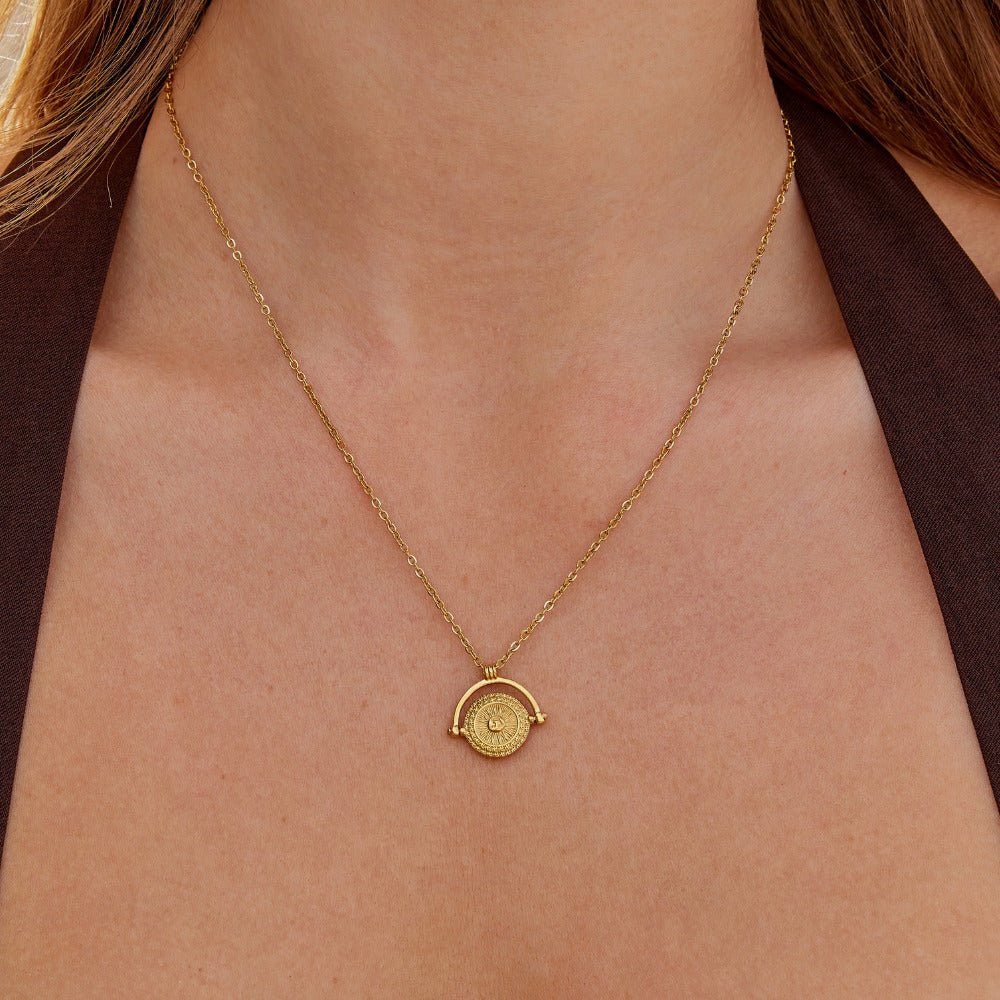 Golden Sun Coin Necklace - Beautiful Earth Boutique