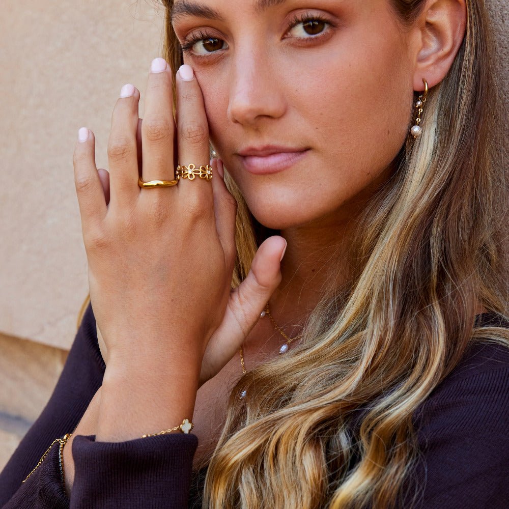 Golden Wildflower Infinity Ring - Beautiful Earth Boutique