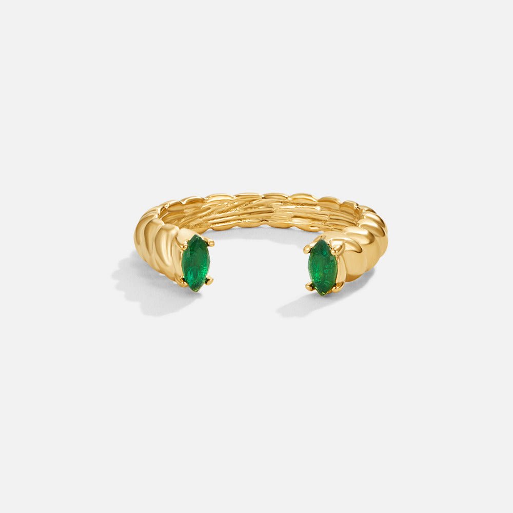 Green Emerald Cuff Ring - Beautiful Earth Boutique