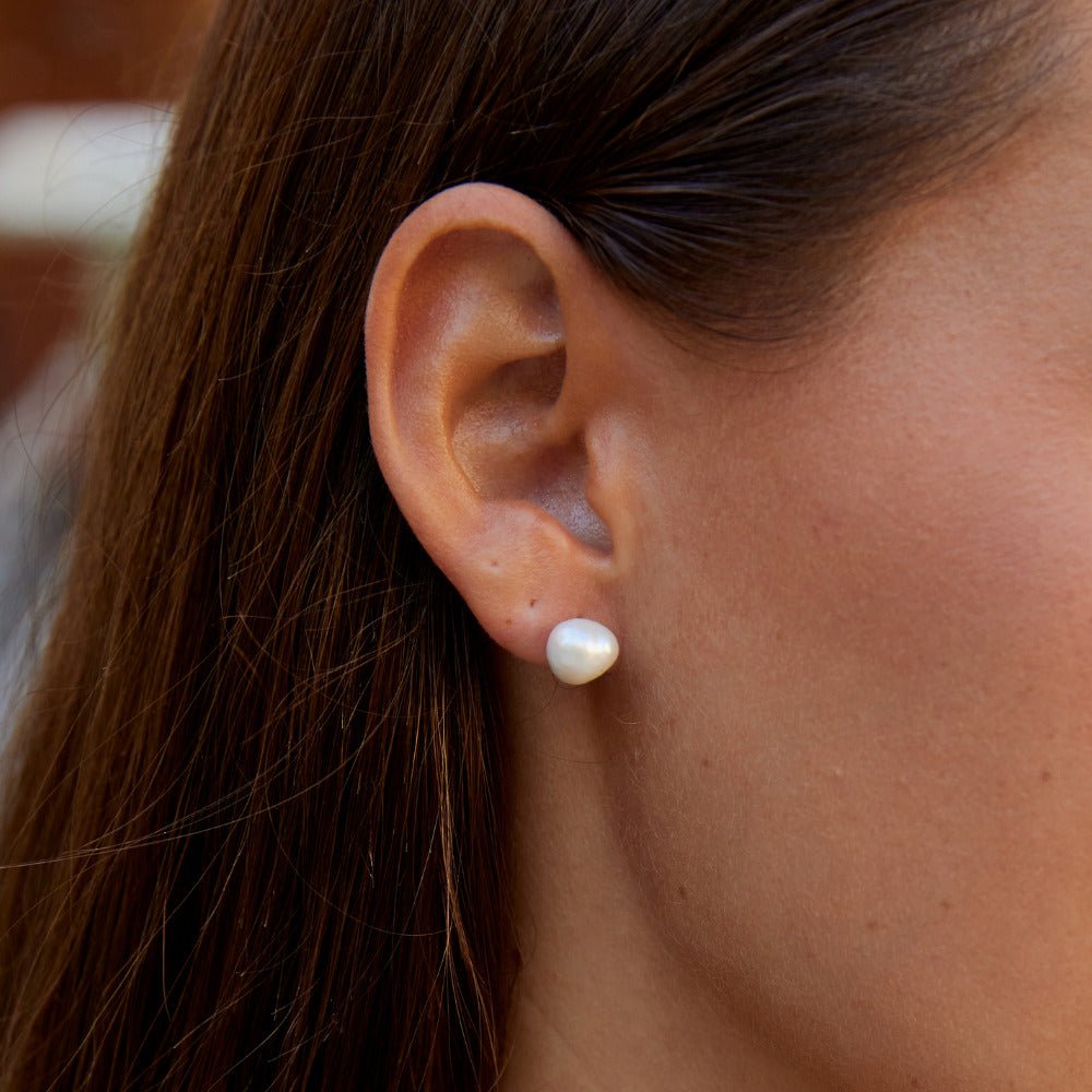 Ina Pearl Stud Earrings - Beautiful Earth Boutique