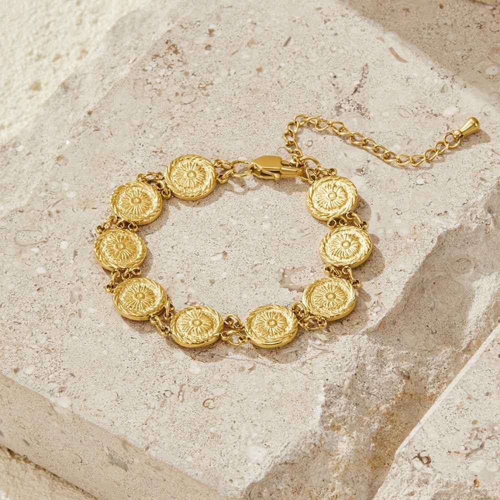 Lara Gold Medallion Bracelet - Beautiful Earth Boutique