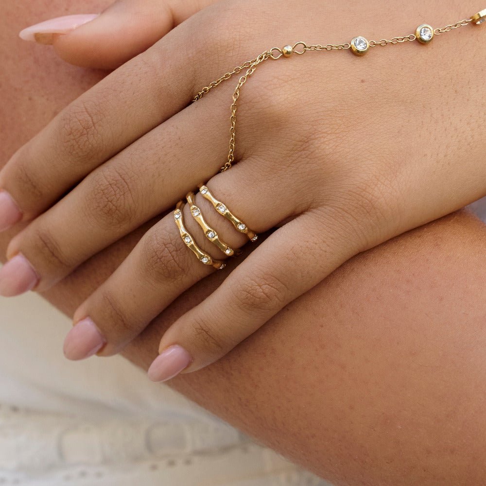 Layered Golden Bamboo Ring - Beautiful Earth Boutique