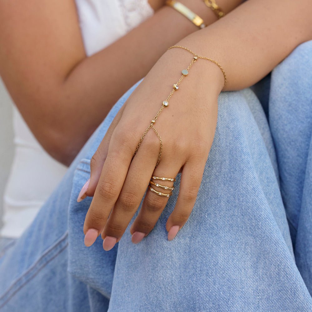Layered Golden Bamboo Ring - Beautiful Earth Boutique