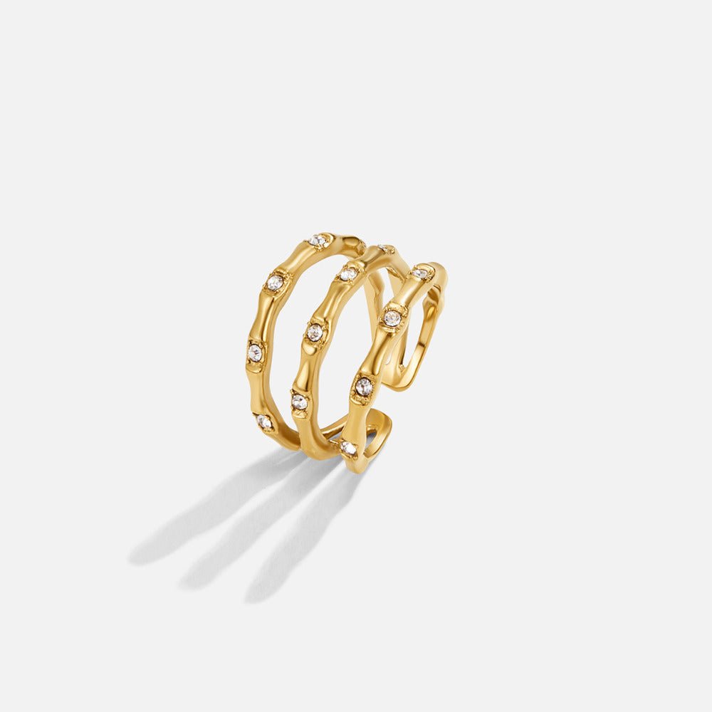 Layered Golden Bamboo Ring - Beautiful Earth Boutique