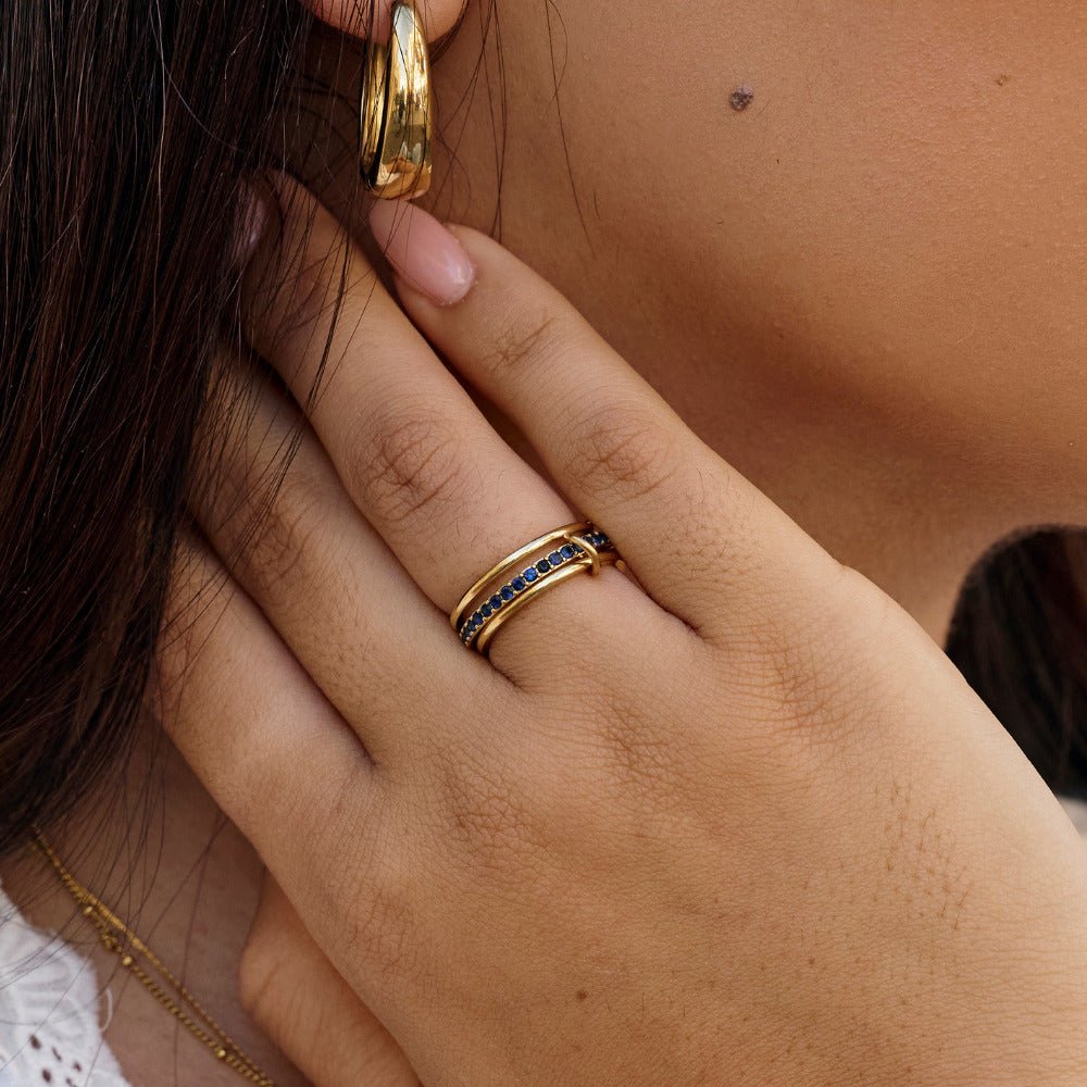 Layered Kaili Blue Crystal Ring - Beautiful Earth Boutique