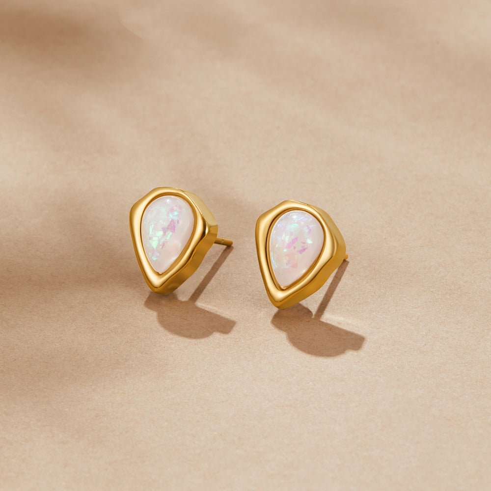 Lily Opal Stud Earrings - Beautiful Earth Boutique