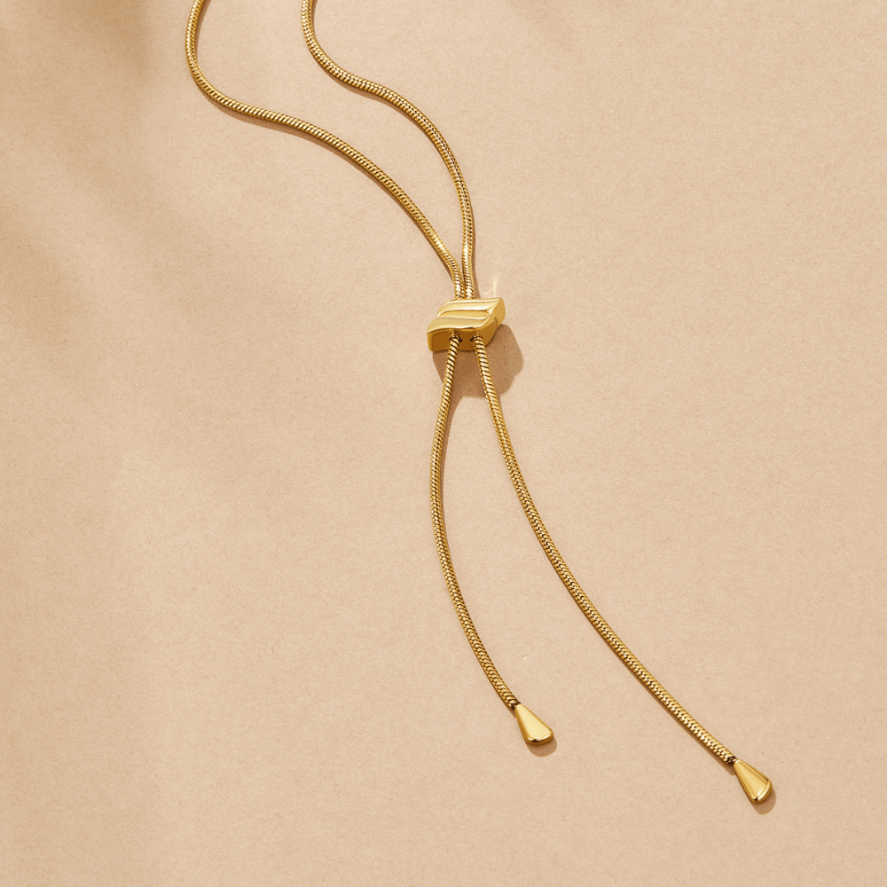 Lola 18K Gold Lariat Necklace - Beautiful Earth Boutique