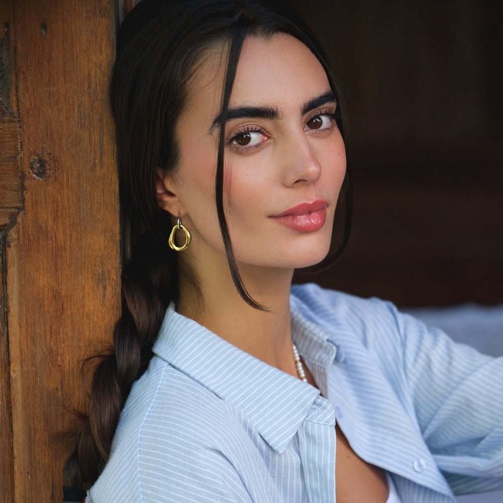 Lola Layered Drop Hoop Earrings - Beautiful Earth Boutique