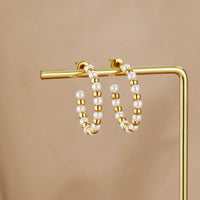Maia Pearl & Gold Bead Earrings - Beautiful Earth Boutique