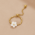Pearl White Blossom Flower Ring - Beautiful Earth Boutique