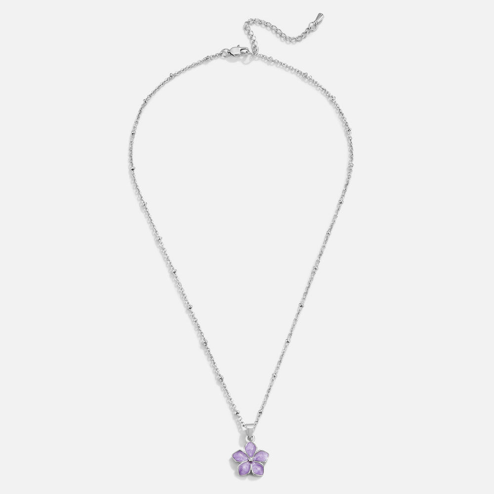Purple Sakura Bloom Silver Necklace - Beautiful Earth Boutique