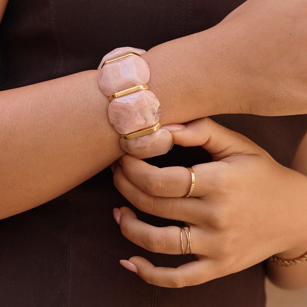 Rose Quartz Elastic Bracelet - Beautiful Earth Boutique