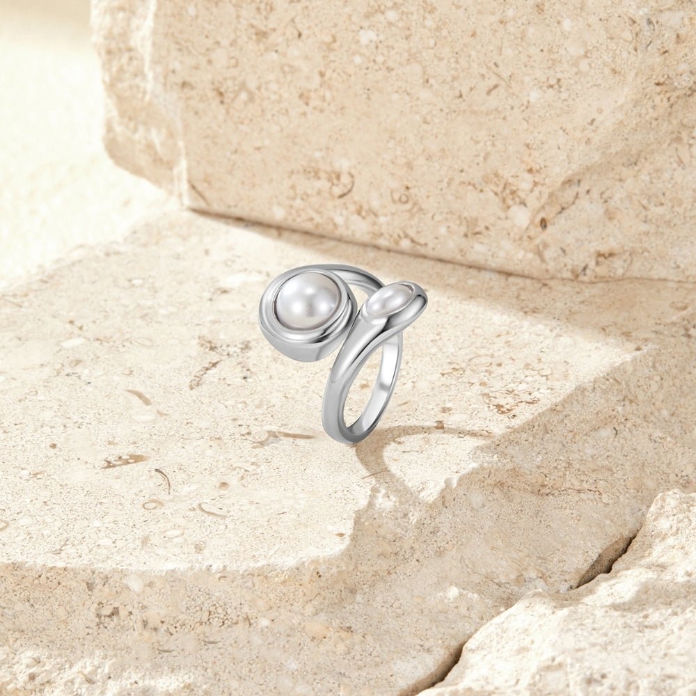 Silver Amara Pearl Wrap Ring - Beautiful Earth Boutique