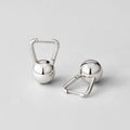 Silver Dumbbell Hoop Earrings - Beautiful Earth Boutique