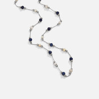 Silver Lulu Midnight Beaded Stone Necklace - Beautiful Earth Boutique