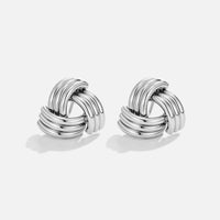 Silver Maxi Twist Stud Earrings - Beautiful Earth Boutique