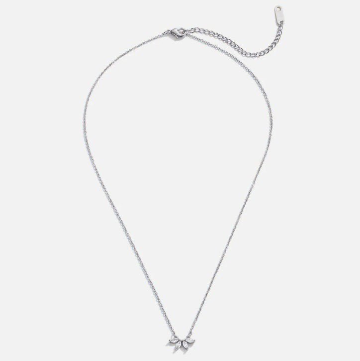 Silver Tiffany Crystal Leaf Pendant Necklace - Beautiful Earth Boutique