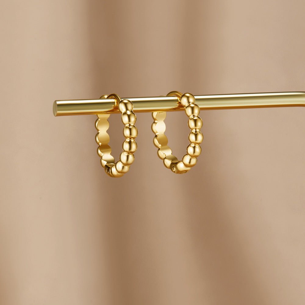 Soraya Gold Bead Hoop Earrings - Beautiful Earth Boutique