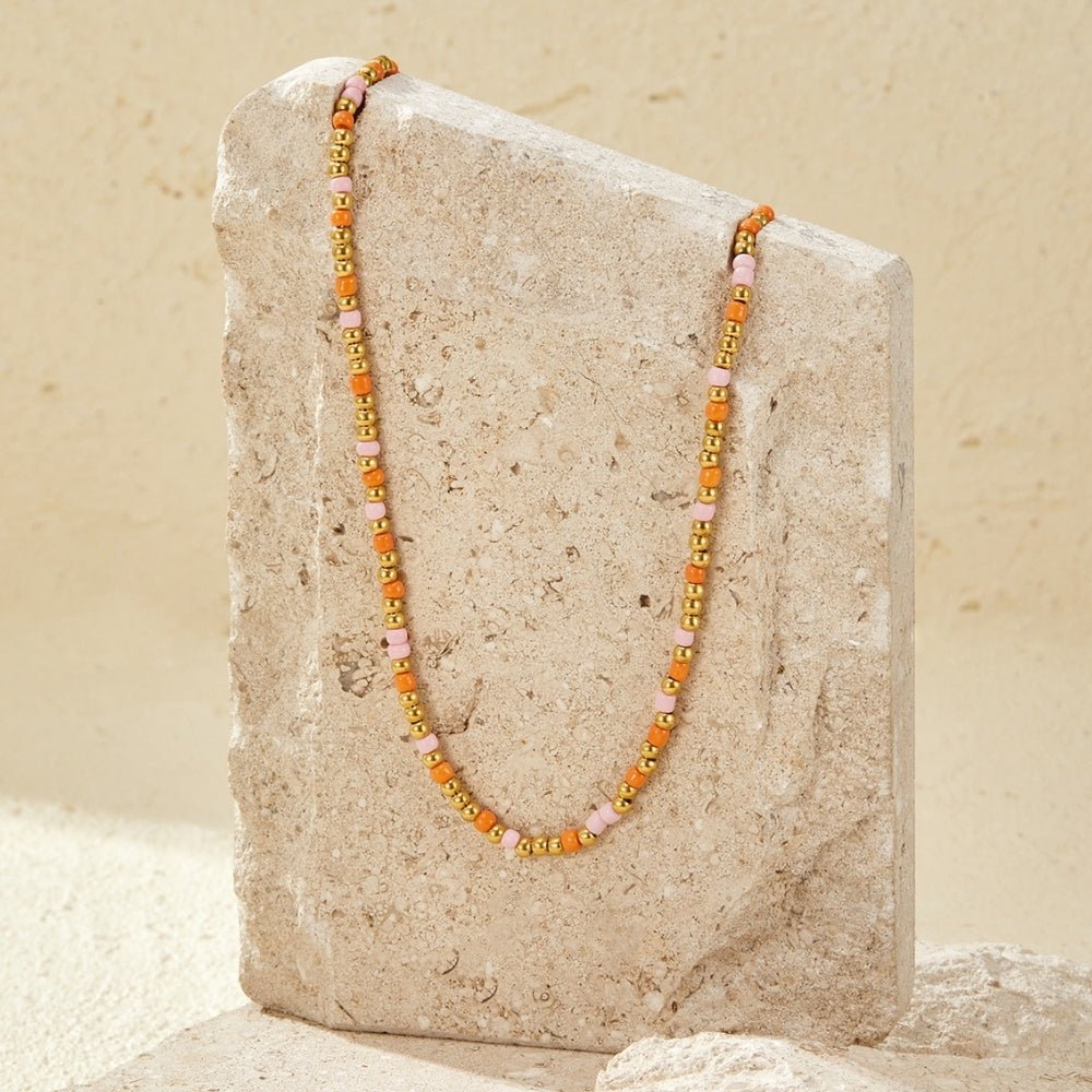 Sunset Glow Bead Necklace - Beautiful Earth Boutique