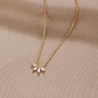 Tiffany Crystal Leaf Pendant Necklace - Beautiful Earth Boutique