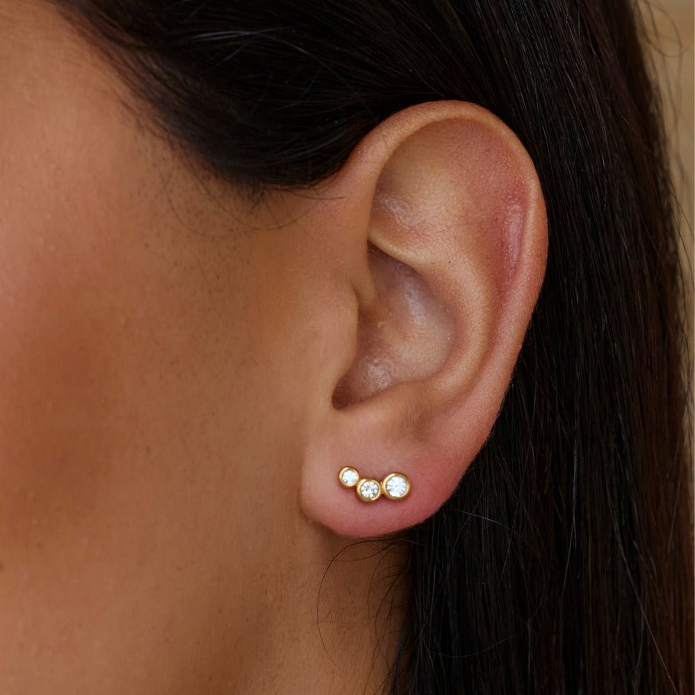 Trio Crystal Stud Earrings - Beautiful Earth Boutique