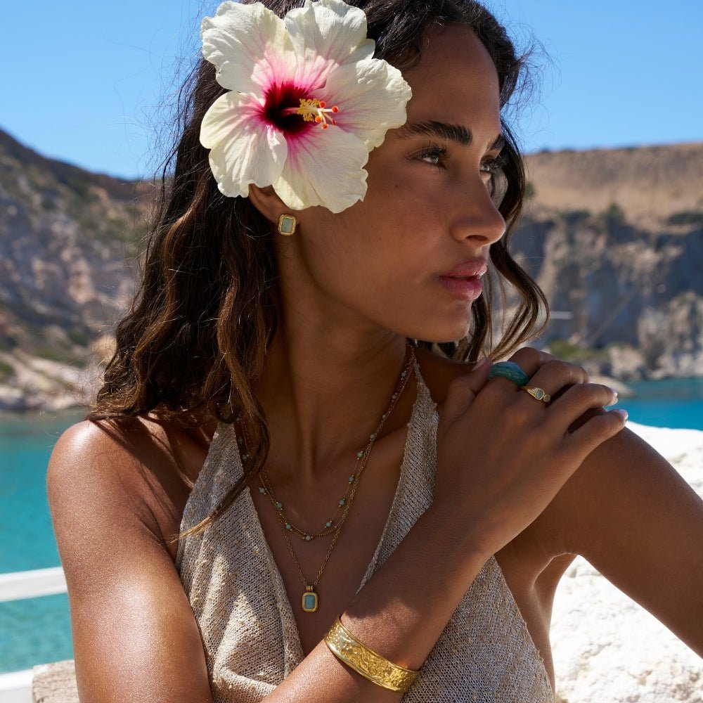 Turquoise Bead Chain Necklace - Beautiful Earth Boutique