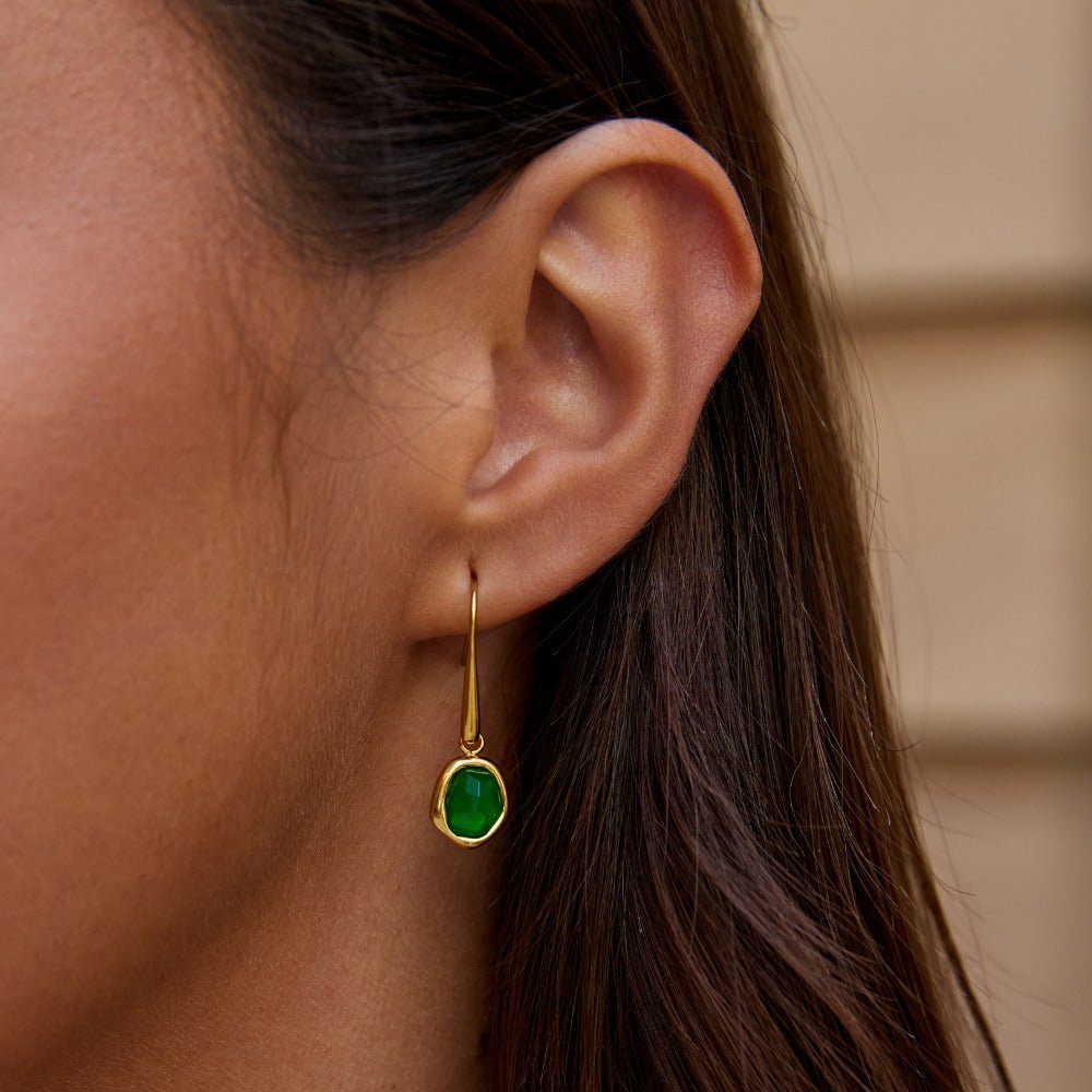 Vintage Emerald Drop Earrings - Beautiful Earth Boutique