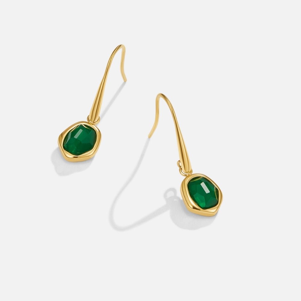 Vintage Emerald Drop Earrings - Beautiful Earth Boutique
