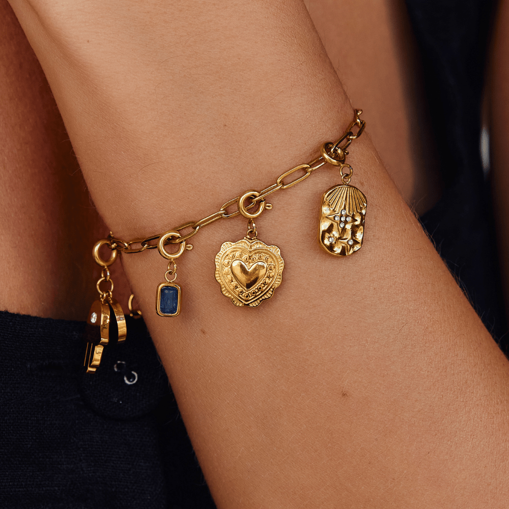 Vintage Gold Heart Charm - Beautiful Earth Boutique