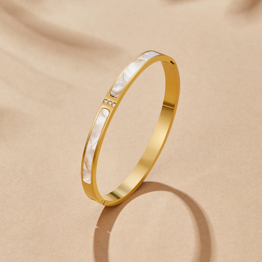 White Sahara Gold Bangle - Beautiful Earth Boutique
